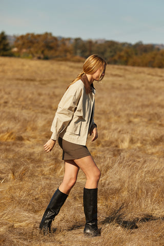 Alexis Contrast Collar Canvas Barn Jacket