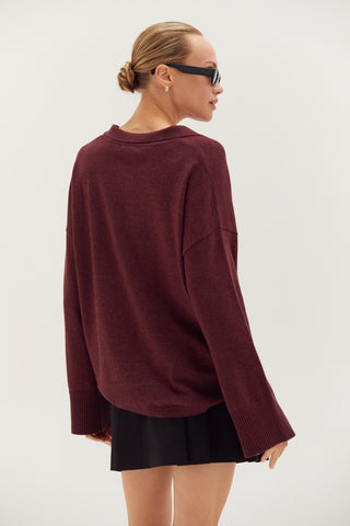 Heather Polo Sweater Top