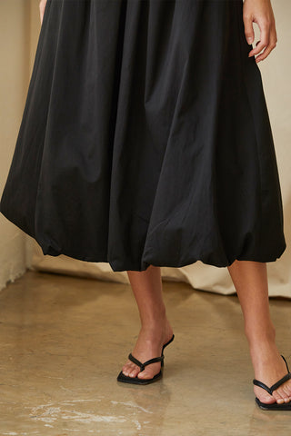 Adriana Mixed Media Bubble Skirt Midi Dress