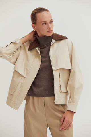 Alexis Contrast Collar Canvas Barn Jacket