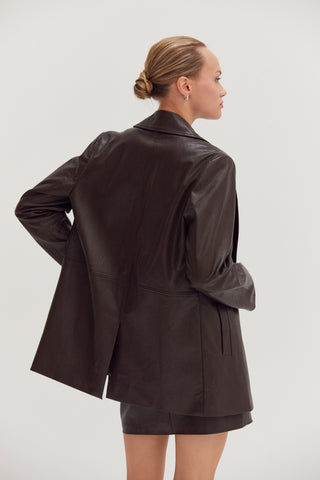 Vianna Vegan Leather Oversized Blazer