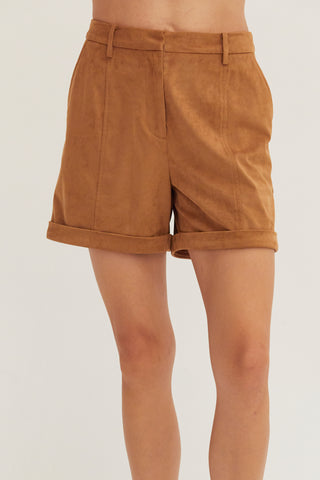 Lori Suede Cuffed Shorts