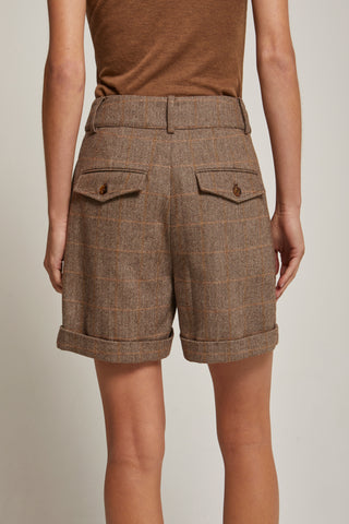 Piper Herringbone Wool Blend Shorts