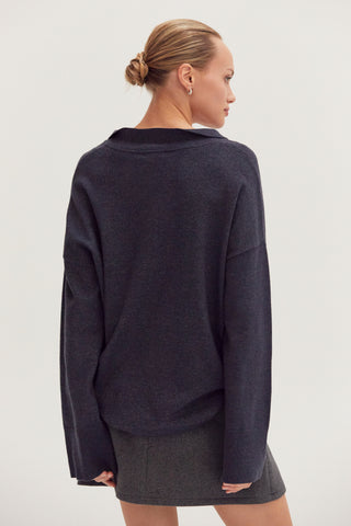 Heather Polo Sweater Top