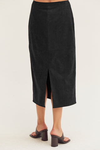 Lenny Suede Pencil Midi Skirt