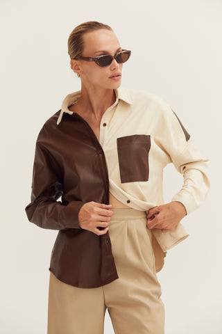 Sammy Mixed-Media Shirt