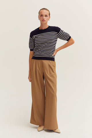 Olivia Stripe Short Sleeve Sweater Top