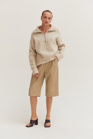 Jae Half-Zip Funnel Neck Sweater