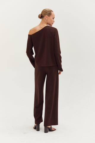 Dulce One Shoulder Top & Flowy Pants Two Piece Set