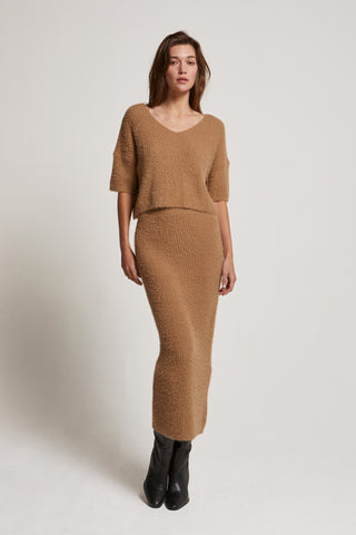 June Fuzzy Top and Midi Skirt Set