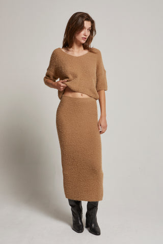 June Fuzzy Top and Midi Skirt Set