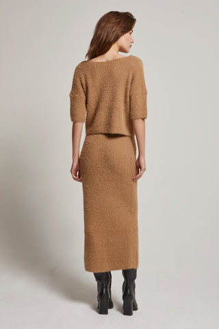 June Fuzzy Top and Midi Skirt Set