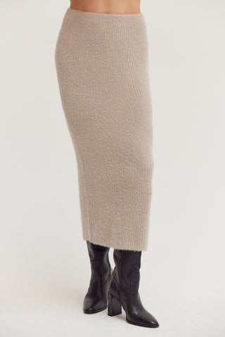 June Fuzzy Top and Midi Skirt Set