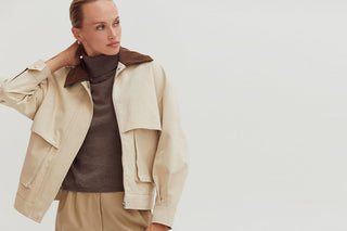 Woman in a casual winter travel outfit