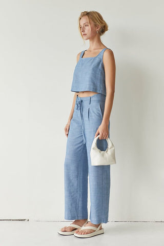 blue vacation co-ord travel set