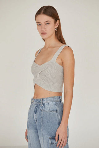 woman in grey Katie Crop Tank Top