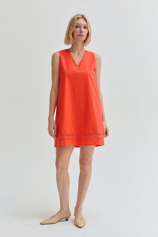 Reese Lattice Trim Poplin Mini Dress