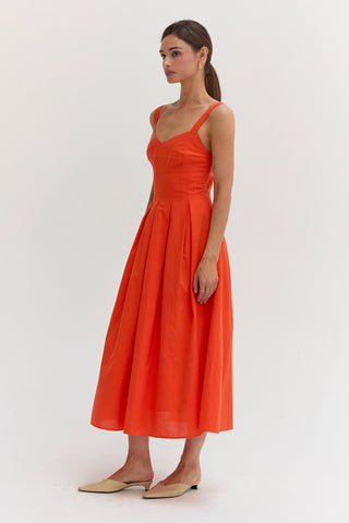 Valerie Bustier Cotton Midi Dress