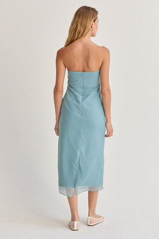 Zeah Organza Tube Midi Dress