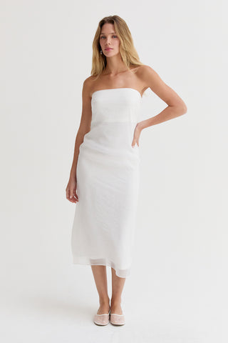 Zeah Organza Tube Midi Dress