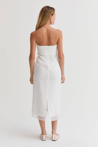 Zeah Organza Tube Midi Dress