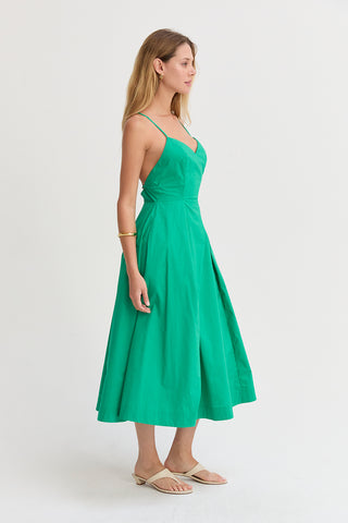 Eunice V-neck Poplin Midi Dress