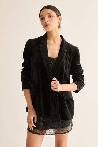 Sahar Single Breasted Velvet Blazer