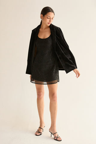 Sahar Single Breasted Velvet Blazer