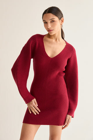 Alondra Hourglass Mini Sweater Dress - Crescent Clothing Alondra Hourglass Mini Sweater Dress - Crescent Clothing
