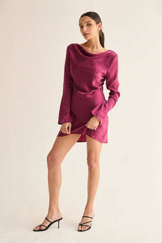 Sarai Bell Sleeves Cupro Mini Dress