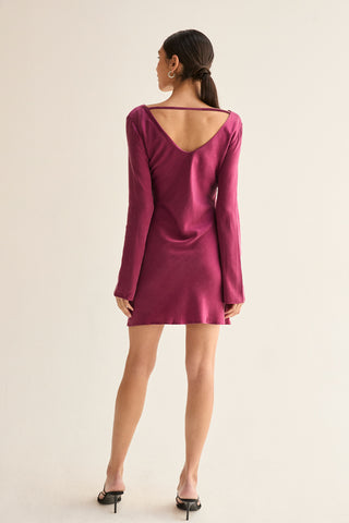 Sarai Bell Sleeves Cupro Mini Dress