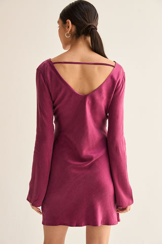 Sarai Bell Sleeves Cupro Mini Dress