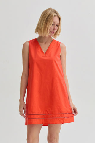 Reese Lattice Trim Poplin Mini Dress Reese Lattice Trim Poplin Mini Dress