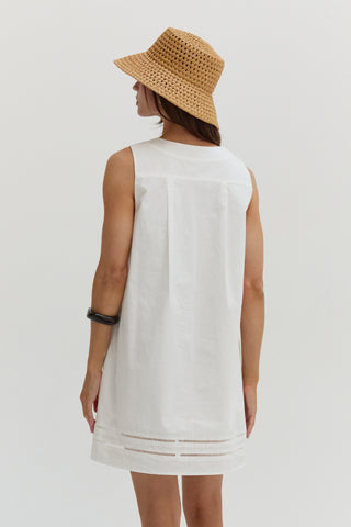 Reese Lattice Trim Poplin Mini Dress
