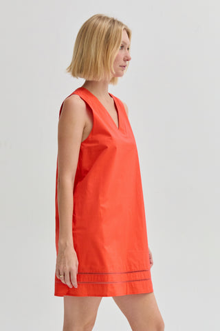 Reese Lattice Trim Poplin Mini Dress