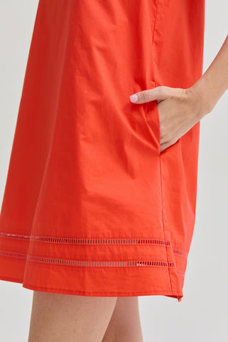 Reese Lattice Trim Poplin Mini Dress