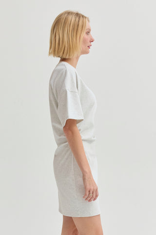 Erin Elbow Sleeve Ruched T-shirt Mini Dress