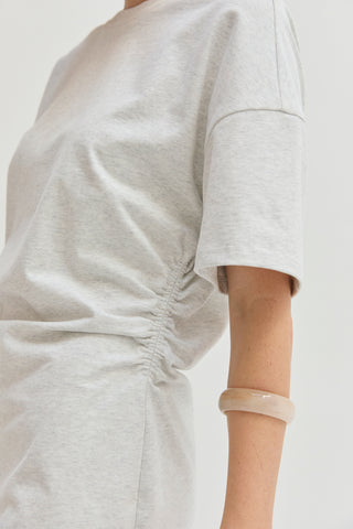 Erin Elbow Sleeve Ruched T-shirt Mini Dress