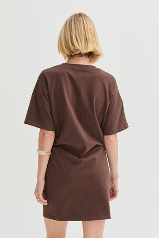 Erin Elbow Sleeve Ruched T-shirt Mini Dress
