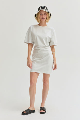 Erin Elbow Sleeve Ruched T-shirt Mini Dress