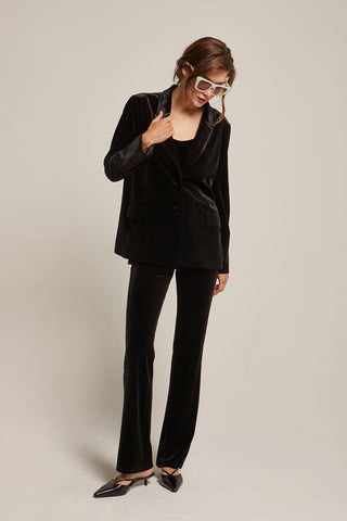 Sahar Single Breasted Velvet Blazer