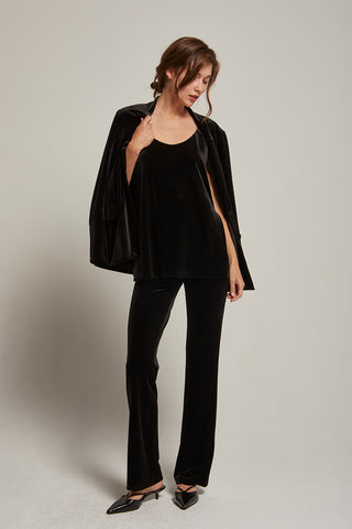 Sahar Single Breasted Velvet Blazer