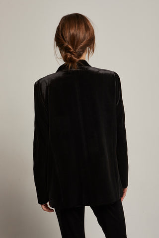 Sahar Single Breasted Velvet Blazer