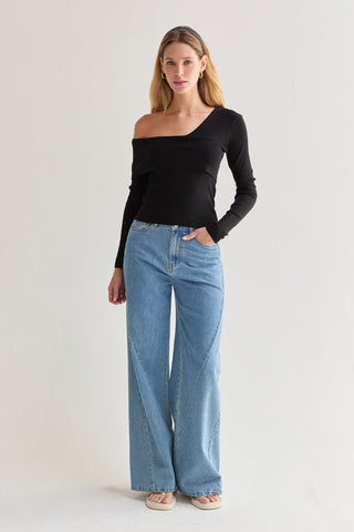 Victoria Wide Leg Denim Pants