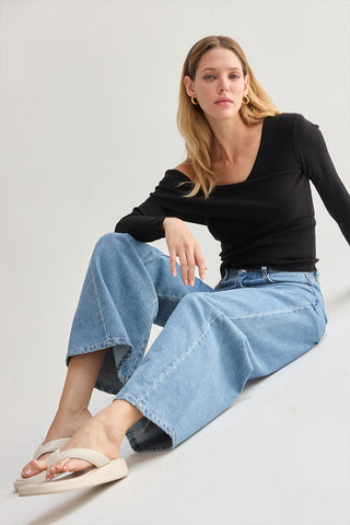 Victoria Wide Leg Denim Pants