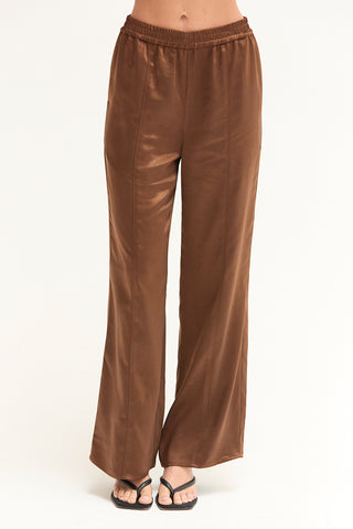 Dawn Crushed Satin Pull-On Pants
