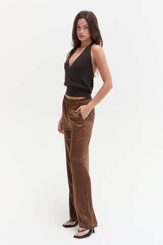 Dawn Crushed Satin Pull-On Pants
