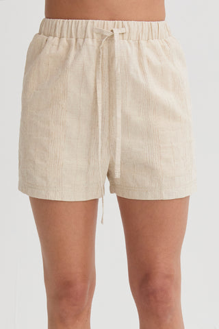 Lara Stripe Textured Linen Shorts