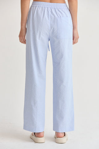 Deni Textured Striped Drawstring Pants