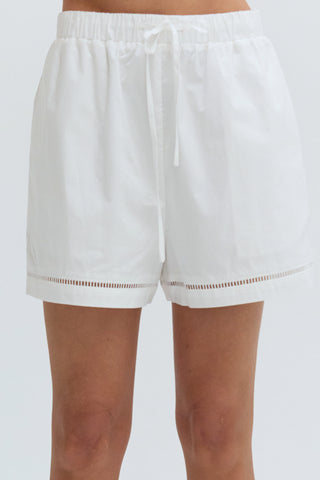 Reese Poplin Lattice Trim Shorts